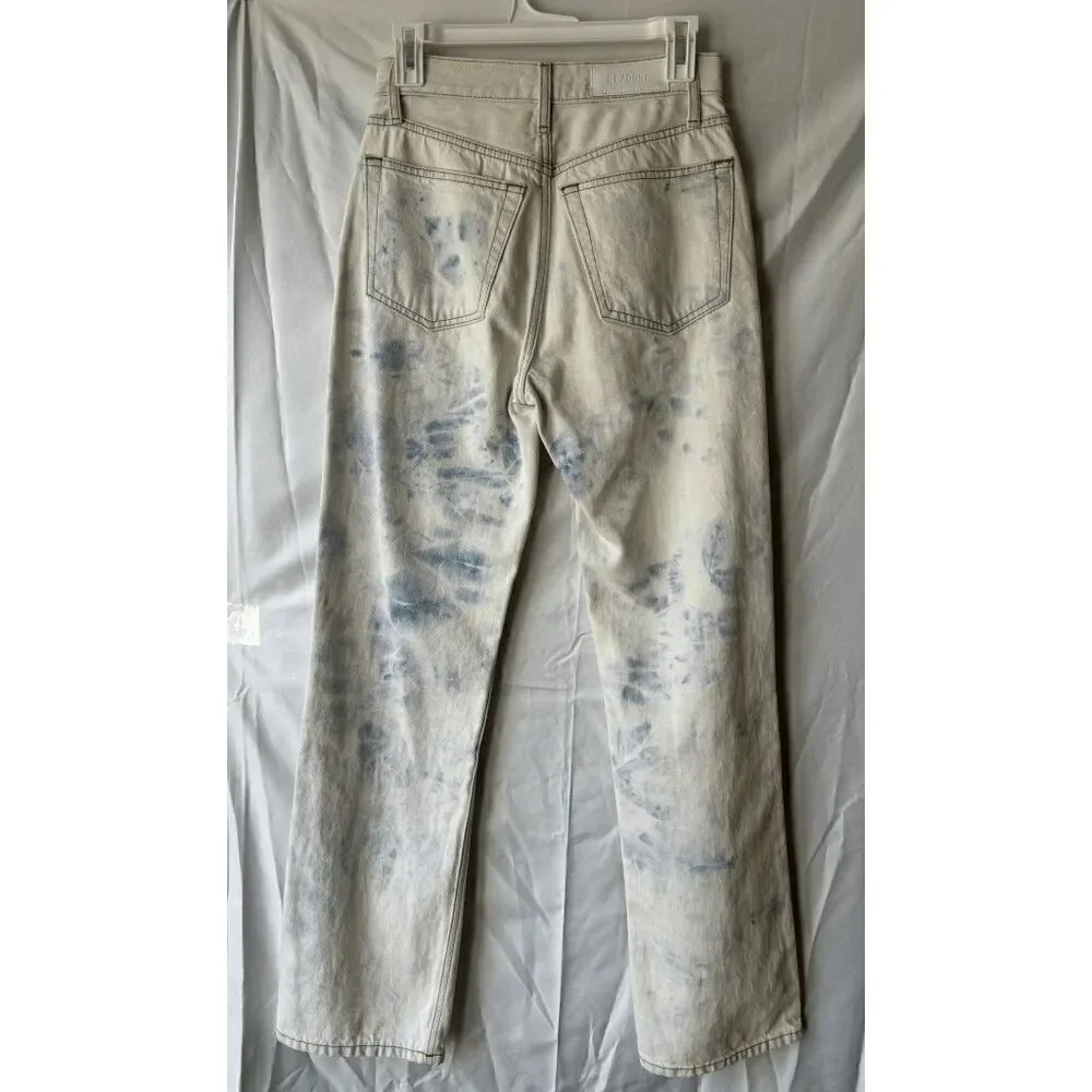 RE/DONE 90s High Rise Loose Straight Leg Jeans in Sunbleached Tie Dye Size 24